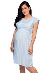 Vestido de Maternidad y Lactancia Estella Rayas Celeste