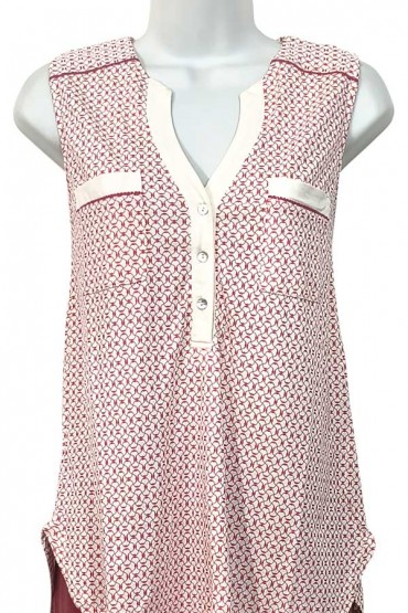 Pijama de Algodón Valentina Pantalón Rombos Rojos