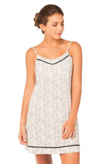 Camisón de Algodón Ashley Ramas Azules