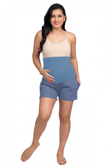 Short de Embarazo Lourdes Chambray Claro