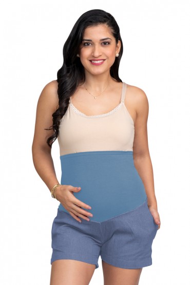 Short de Embarazo Lourdes Chambray Claro