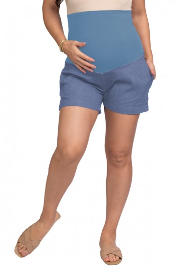 Short de Embarazo Lourdes Chambray Claro