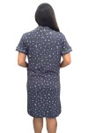 Camisero Maternidad y Lactancia Algodon Pima Paige MC Azul Flores Blancas