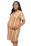 Camisero de Maternidad y Lactancia Paige Rayas Camel MC