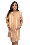 Camisero de Maternidad y Lactancia Paige Rayas Camel MC