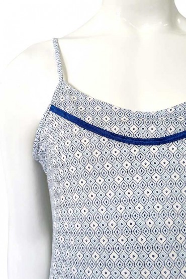 Camisón de Algodón Ashley Rombos Azules